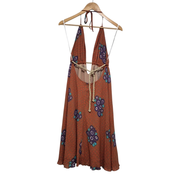 Tricia Fix - Open Back Midi Halter Dress SIZE Medium - Retro 70s Style - Picture 5 of 6